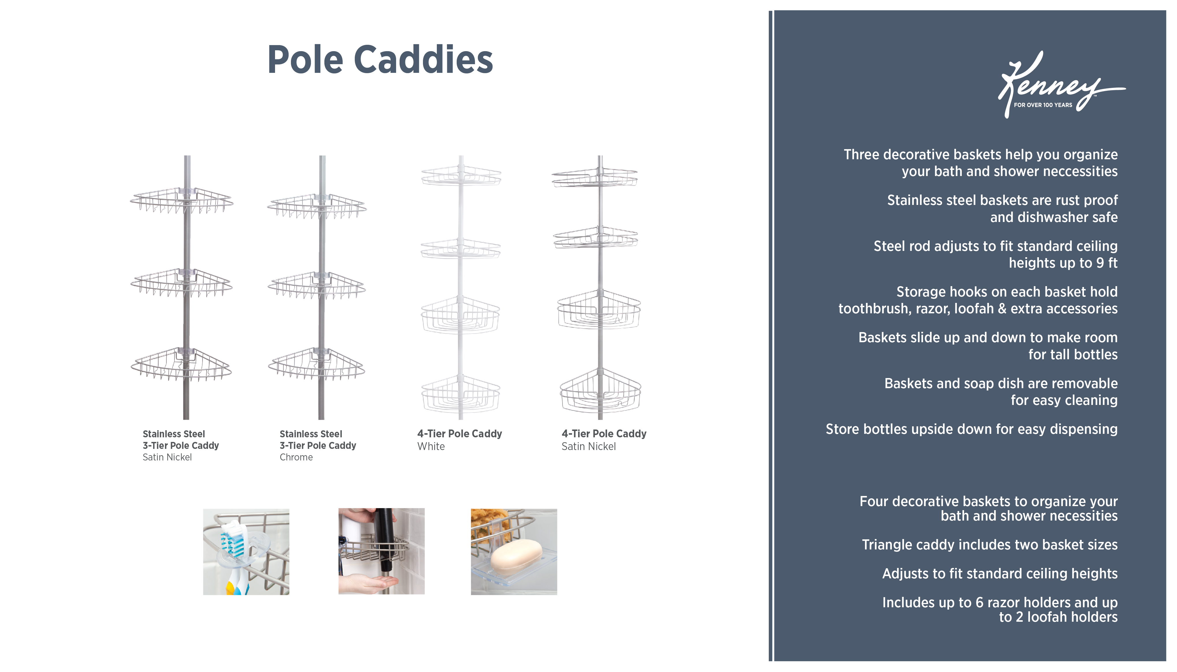 Spring Tension Pole Caddies